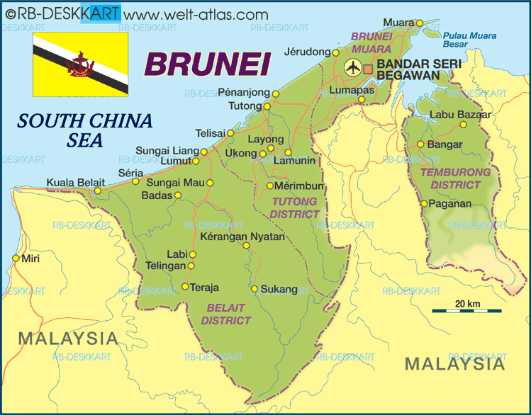 politique carte du brunei